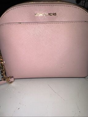 Michael Kors Light Pink Saffiano Dome Crossbody